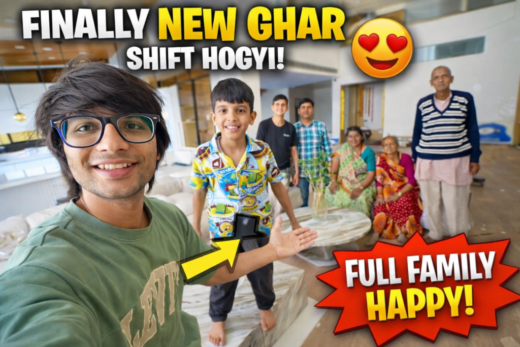 family new house shift Sourav Joshi vlog dream home entry emotional moments
