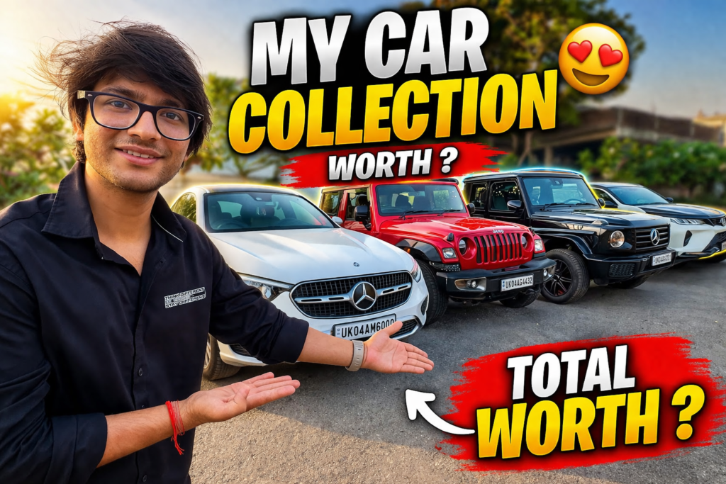 Sourav Joshi car collection Mercedes G Wagon Fortuner Thar vlog India