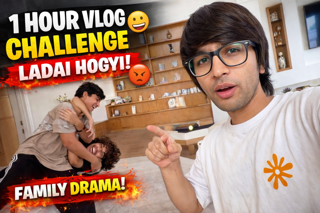 1 hour vlog challenge no cut family fight Sourav Joshi vlog India