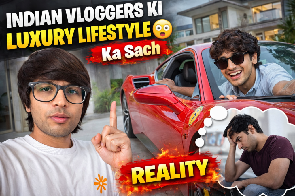 Indian vloggers luxury lifestyle truth income cars reality 2026