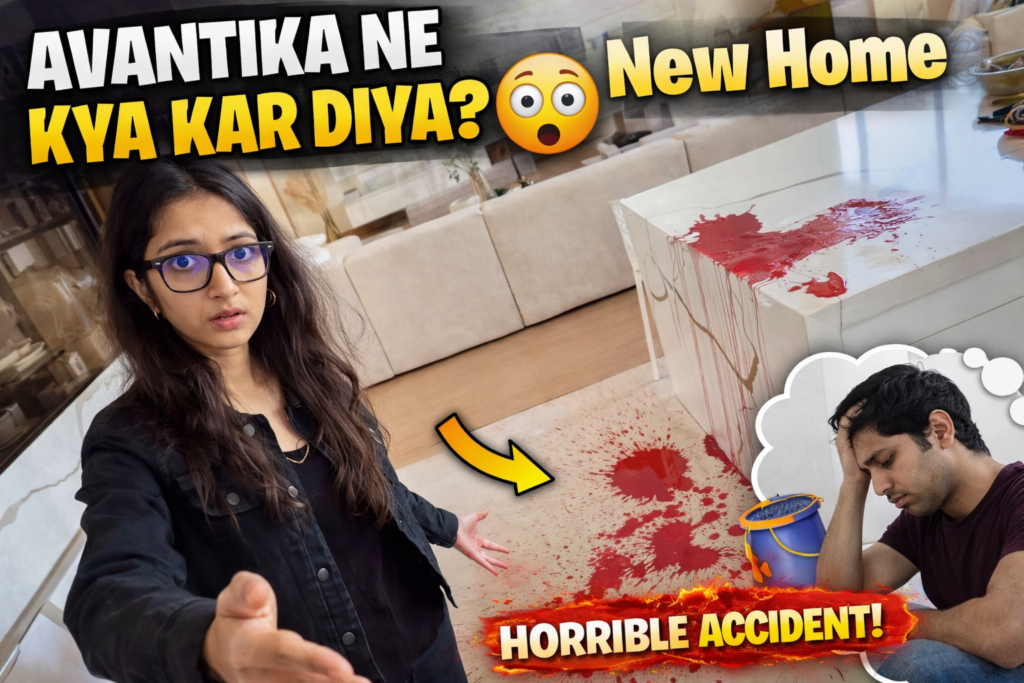 Avantika juice spill new house Sourav Joshi family vlog mishap