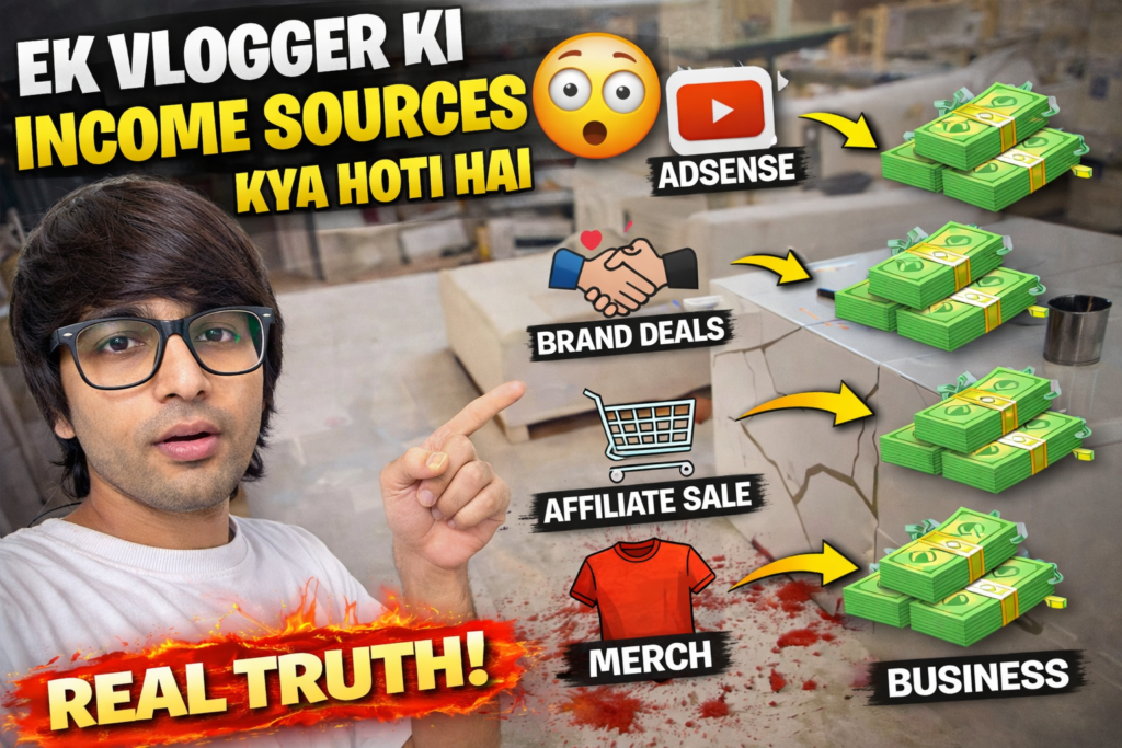 vlogger income sources YouTube earnings brand deals affiliate income 2026