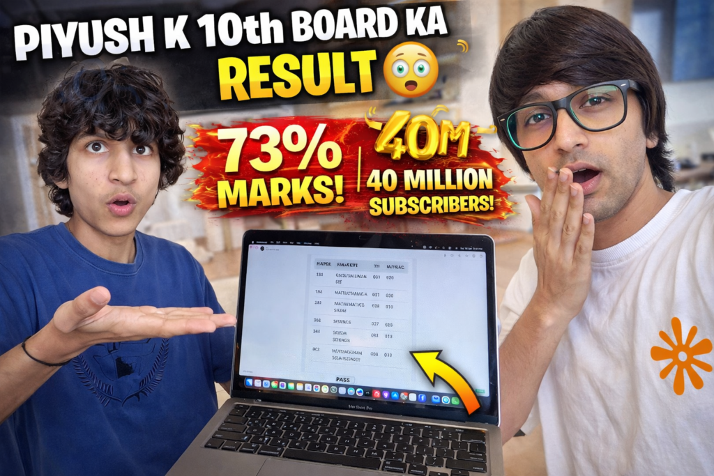Piyush 10th board result 73 percent family reaction Sourav Joshi vlog celebration