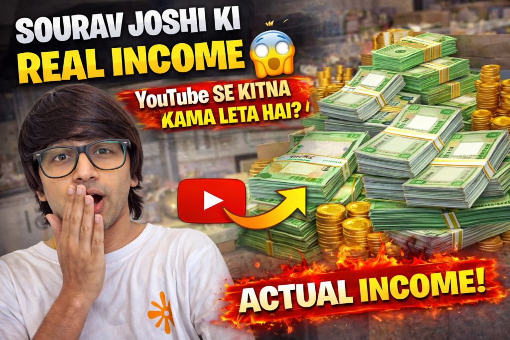 Sourav Joshi real income YouTube earnings monthly income brand deals 2026