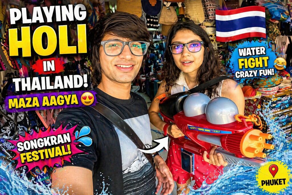 Thailand Songkran Holi Style Fun Travel Vlog Thailand Songkran Holi Style Fun Travel Vlog, Playing Holi In Thailand 😍 Maza Aagya! Songkran festival me water fights, foam party aur full masti ka crazy travel vlog dekho 😱