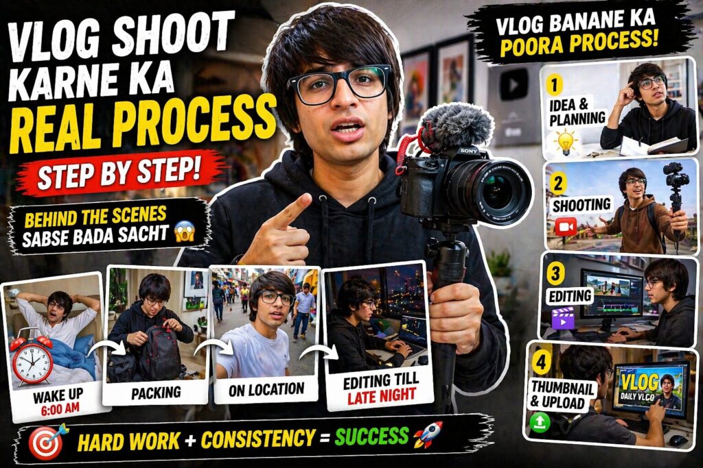 Vlog Shoot Karne Ka Real Process Kya Hai Vlog Shoot Karne Ka Real Process Kya Hai 🎥 jaaniye camera setup, shooting, editing aur viral vlog banane ka complete step-by-step process 2026!