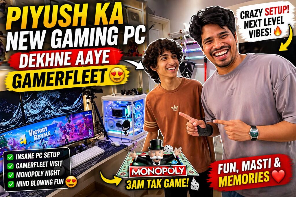 Piyush Ka New Gaming PC Dekhne Aaye Gamerfleet Piyush Ka New Gaming PC Dekhne Aaye Gamerfleet! Setup reveal, gaming night aur family fun moments ka full experience iss vlog me dekho.