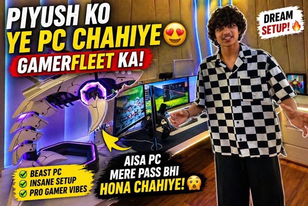 Piyush Ko Ye PC Chahiye Gamerfleet Ka Piyush Ko Ye PC Chahiye Gamerfleet Ka! High-end gaming setup, night gaming aur fun moments ka full vlog experience dekho 😱